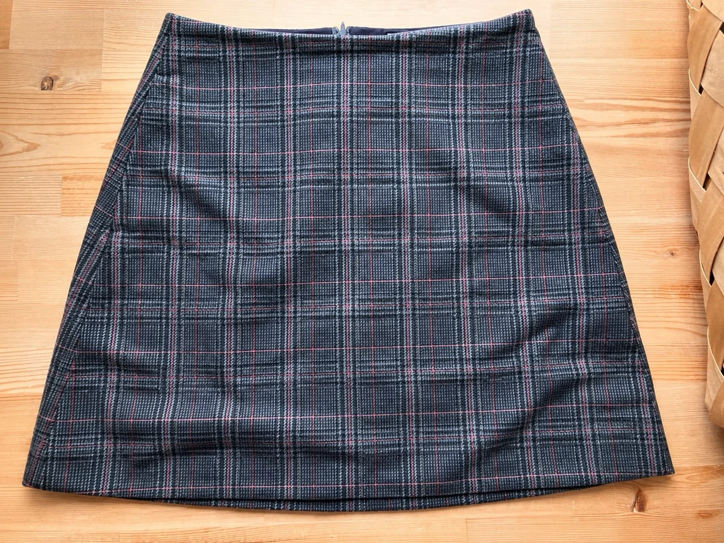 Wilfred Plaid A-Line Mini Skirt in Navy - photo 3