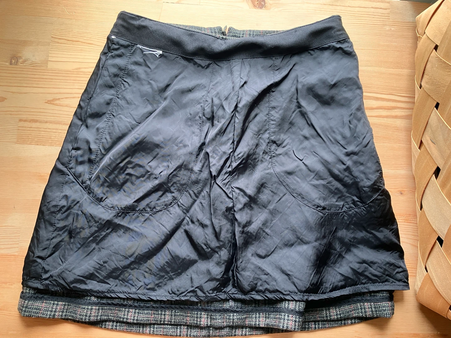 Wilfred Plaid A-Line Mini Skirt in Navy - photo 4