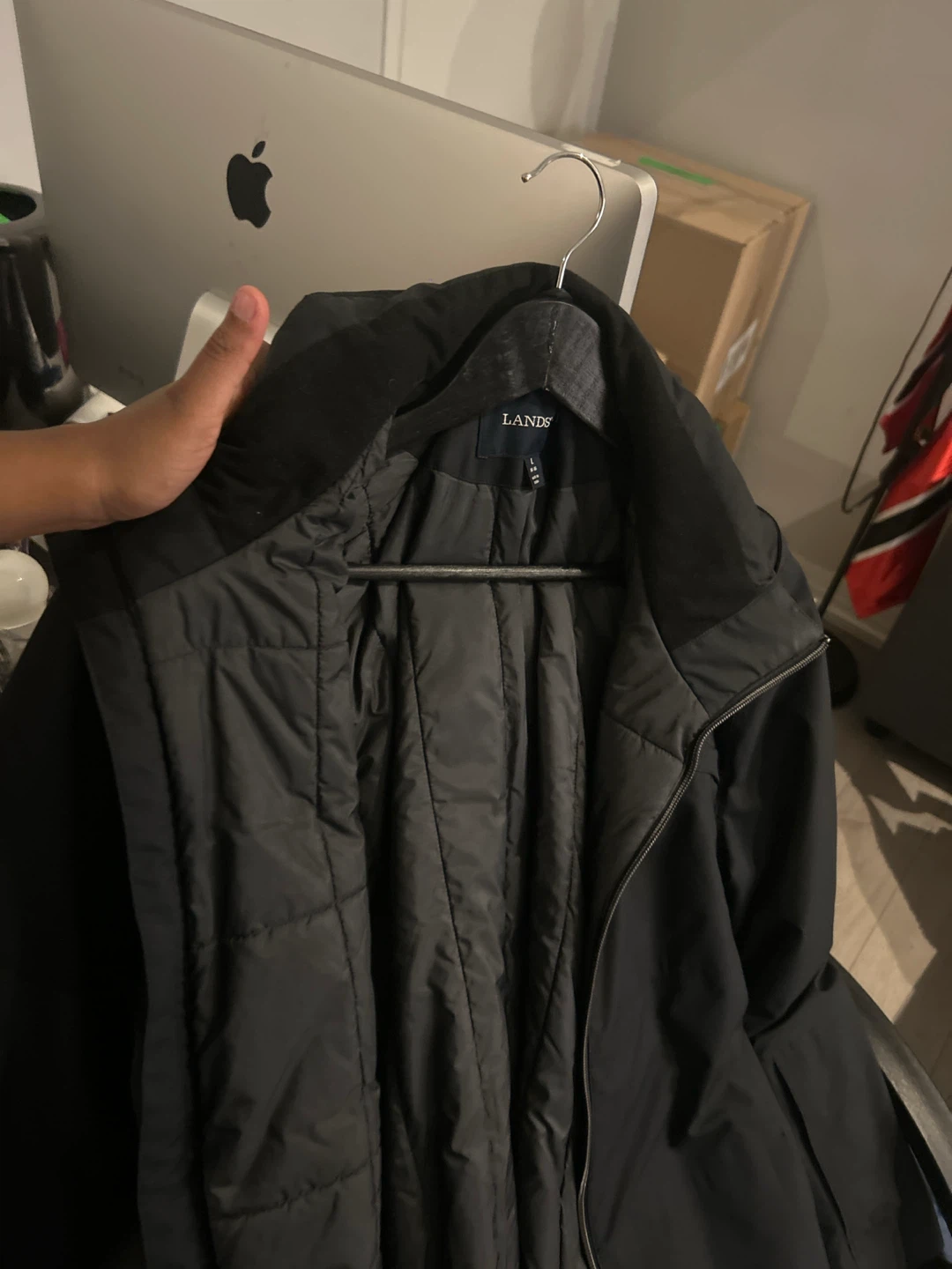 Lands' End Black Quilted Jacket - photo 3
