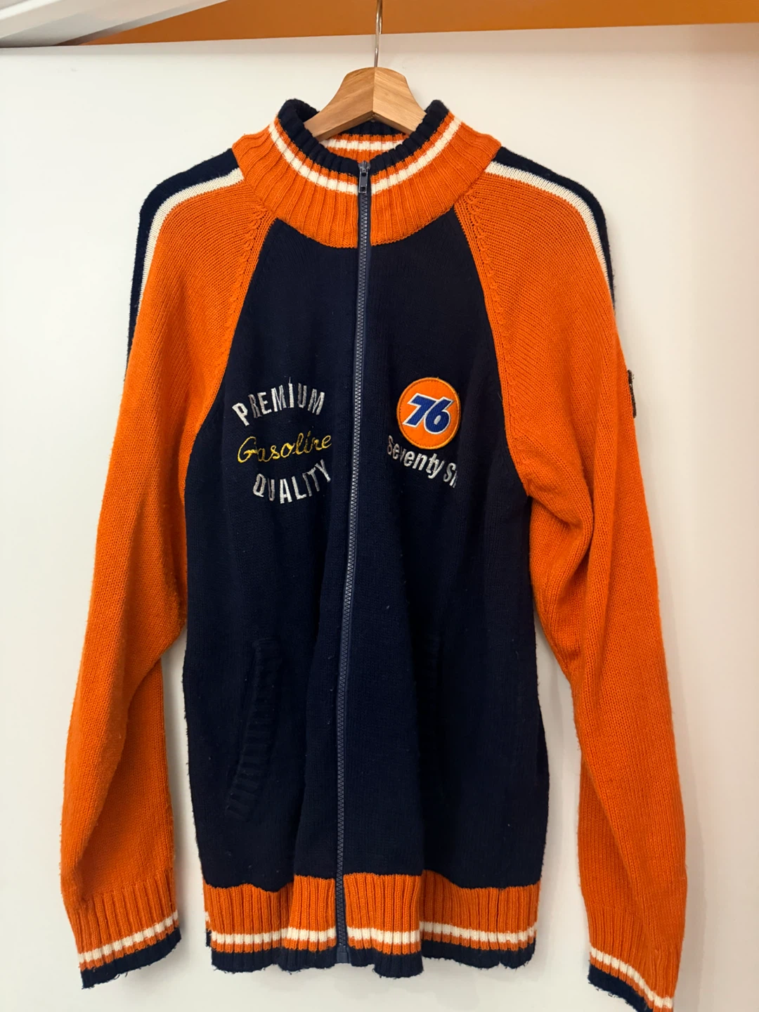 76 Gasoline Knit Full-Zip Sweater