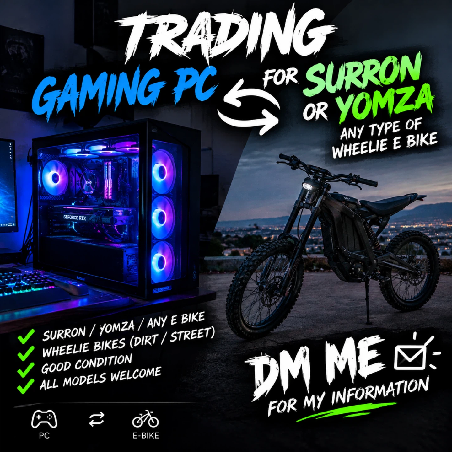 Trading gaming pc for e bike