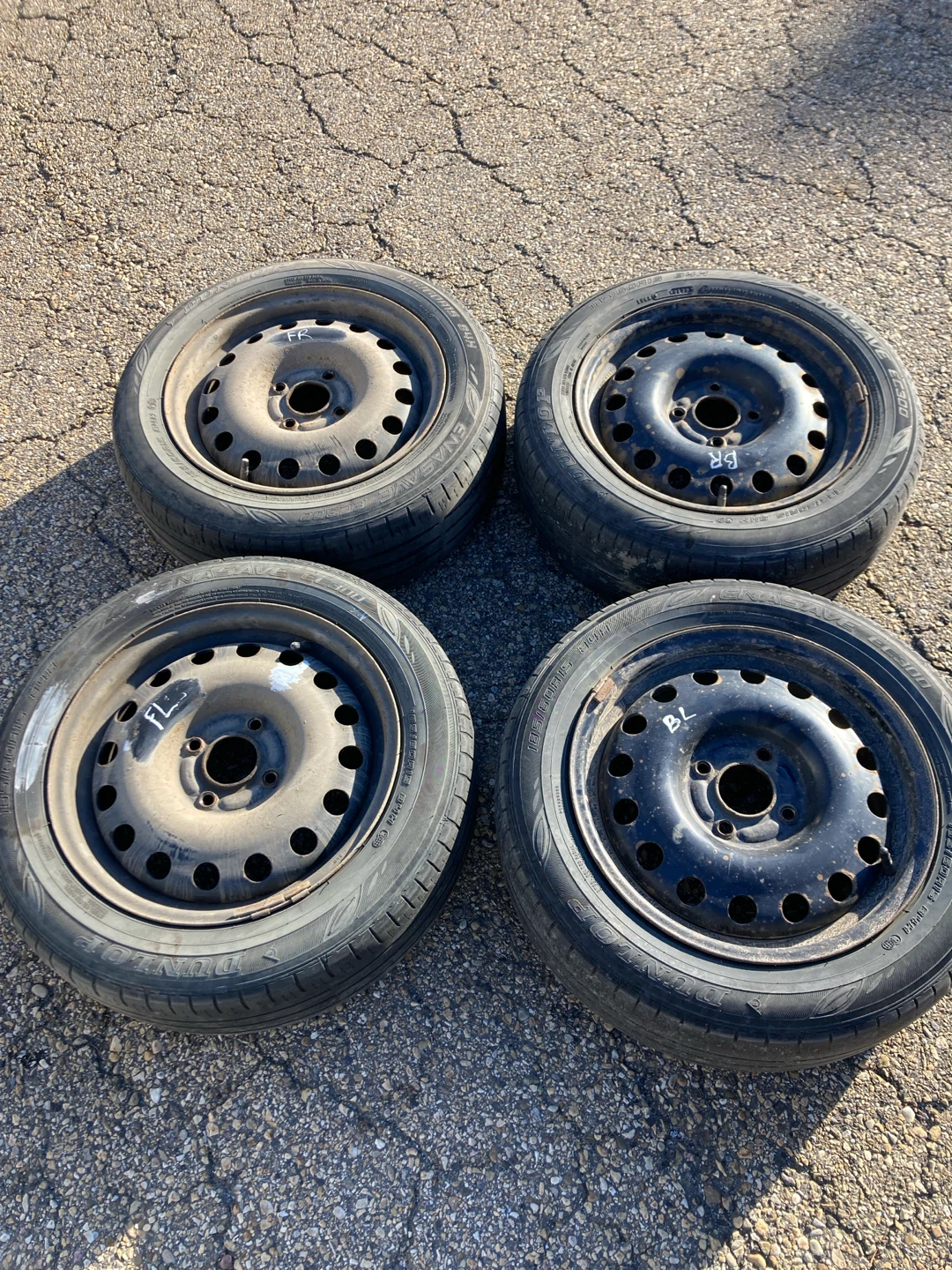 Set of 15” Steel Rims with 4x108mm Bolt Pattern