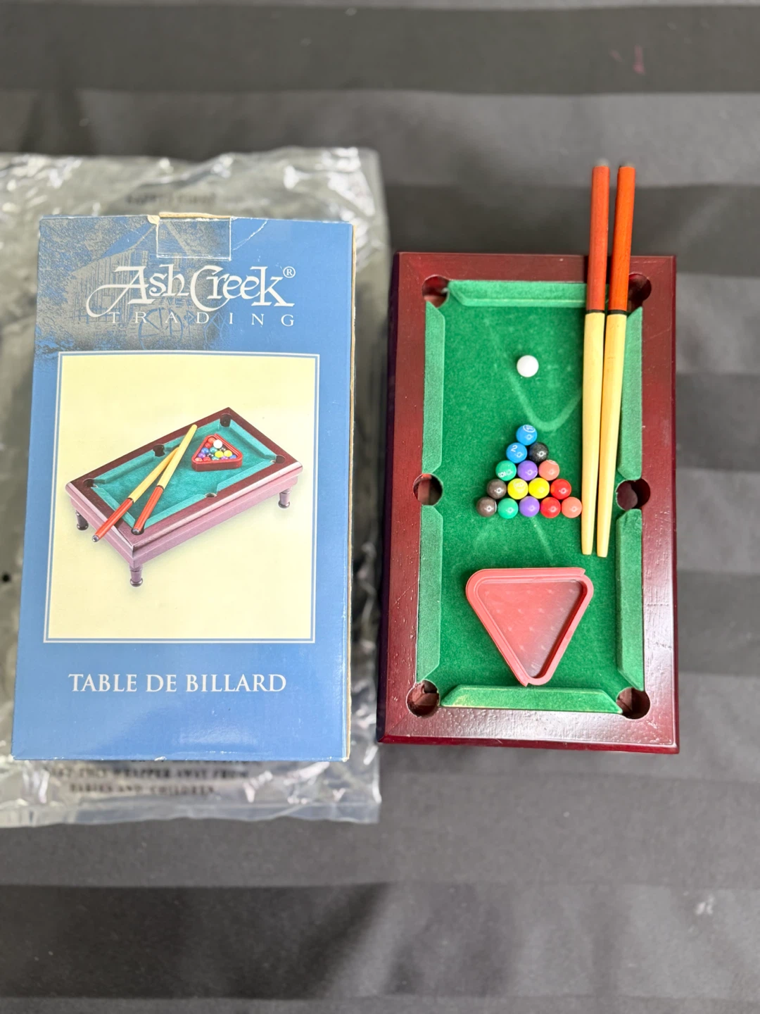 Miniature Wooden Tabletop Pool Billiards Table Set