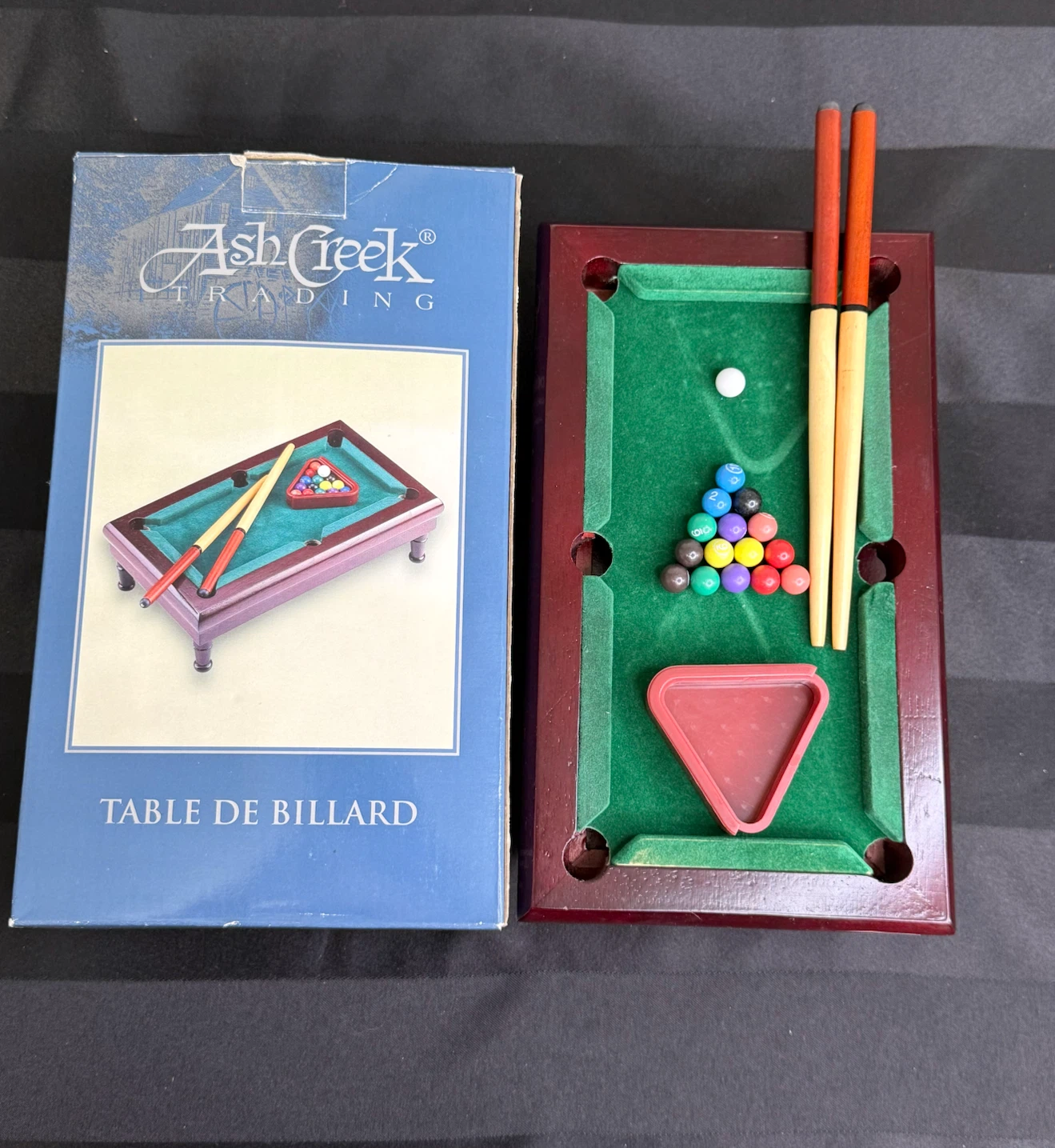 Miniature Wooden Tabletop Pool Billiards Table Set - photo 2
