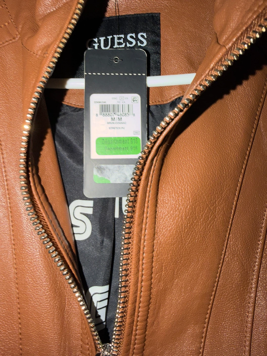 Guess Brown Faux Leather Jacket Medium - photo 2