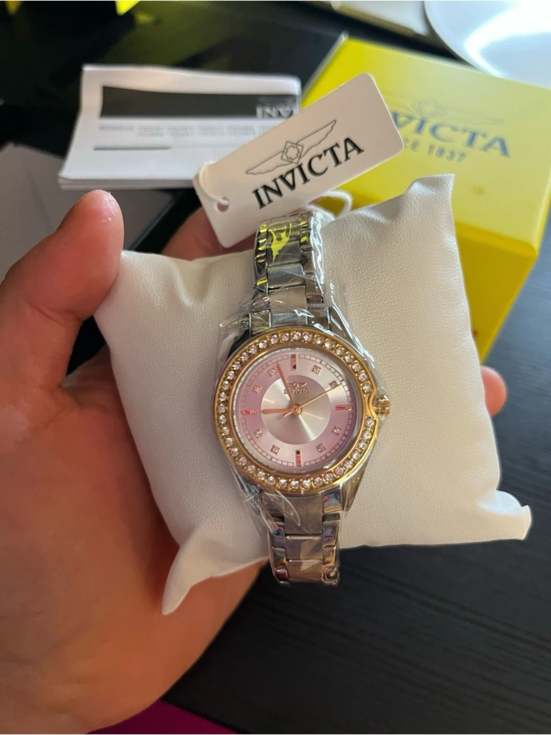 Invicta Angel Silver Gold Crystal Watch 30mm NEW