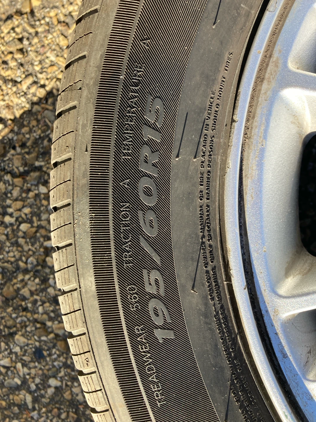 Set of 195/60 R15 All Season Tires on Aluminum Rims - photo 5