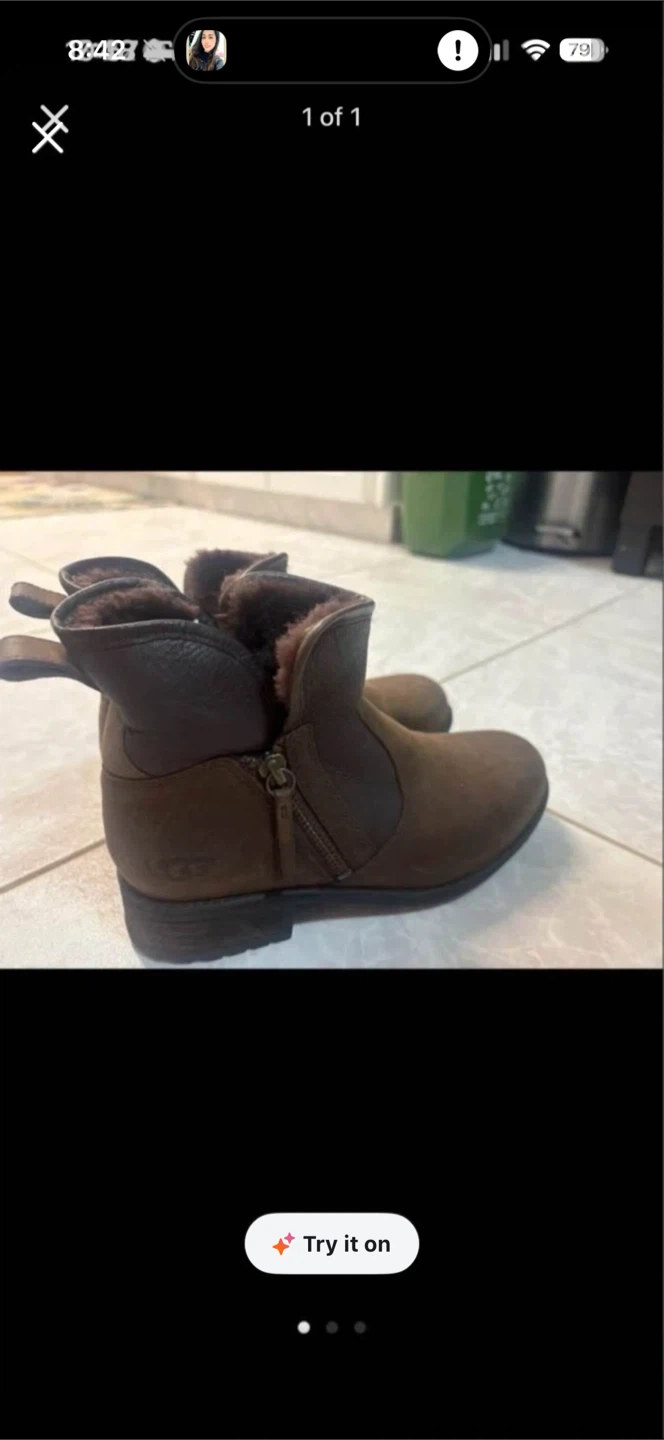 UGG brown leather ankle boots