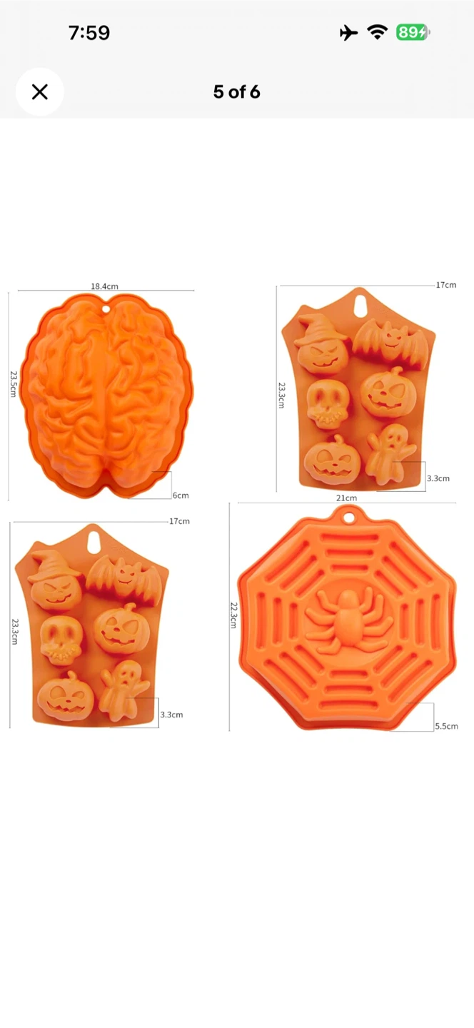 Halloween Set of 4 Silicon Molds for baking - photo 5
