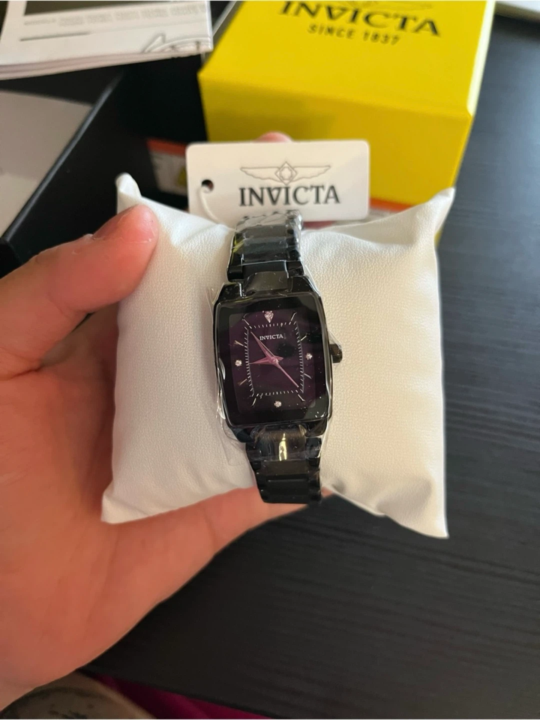 Invicta Celestial Lady Black Rectangular Watch 22.7mm NEW - photo 2