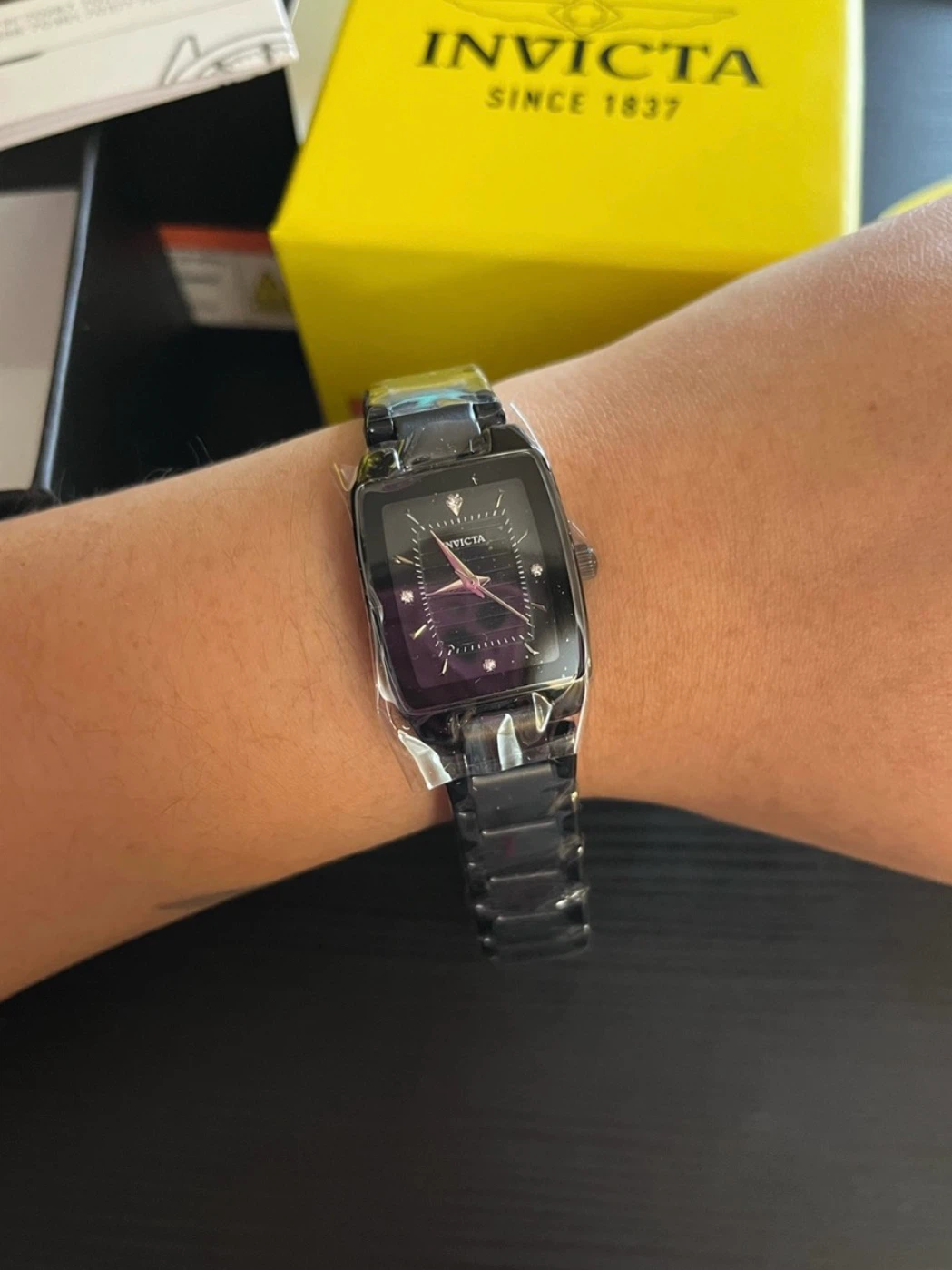 Invicta Celestial Lady Black Rectangular Watch 22.7mm NEW - photo 3