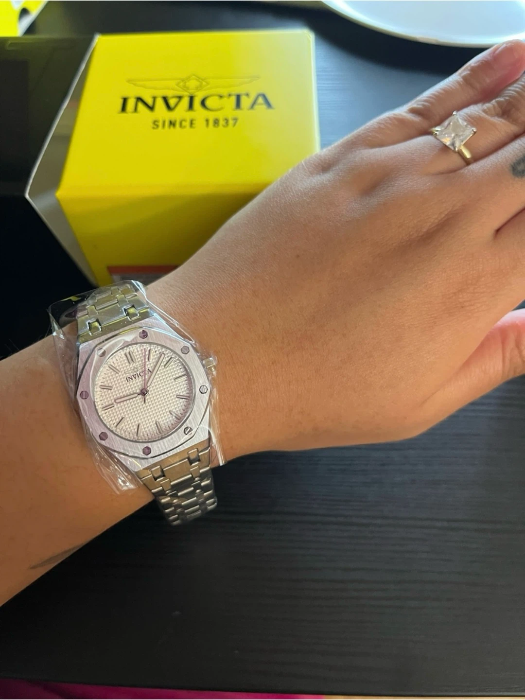 Invicta Angel Silver Gold Crystal Watch 30mm NEW - photo 2
