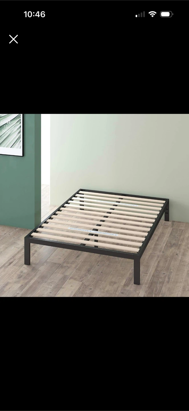 Full Size Metal Bed Frame with free coil mattress