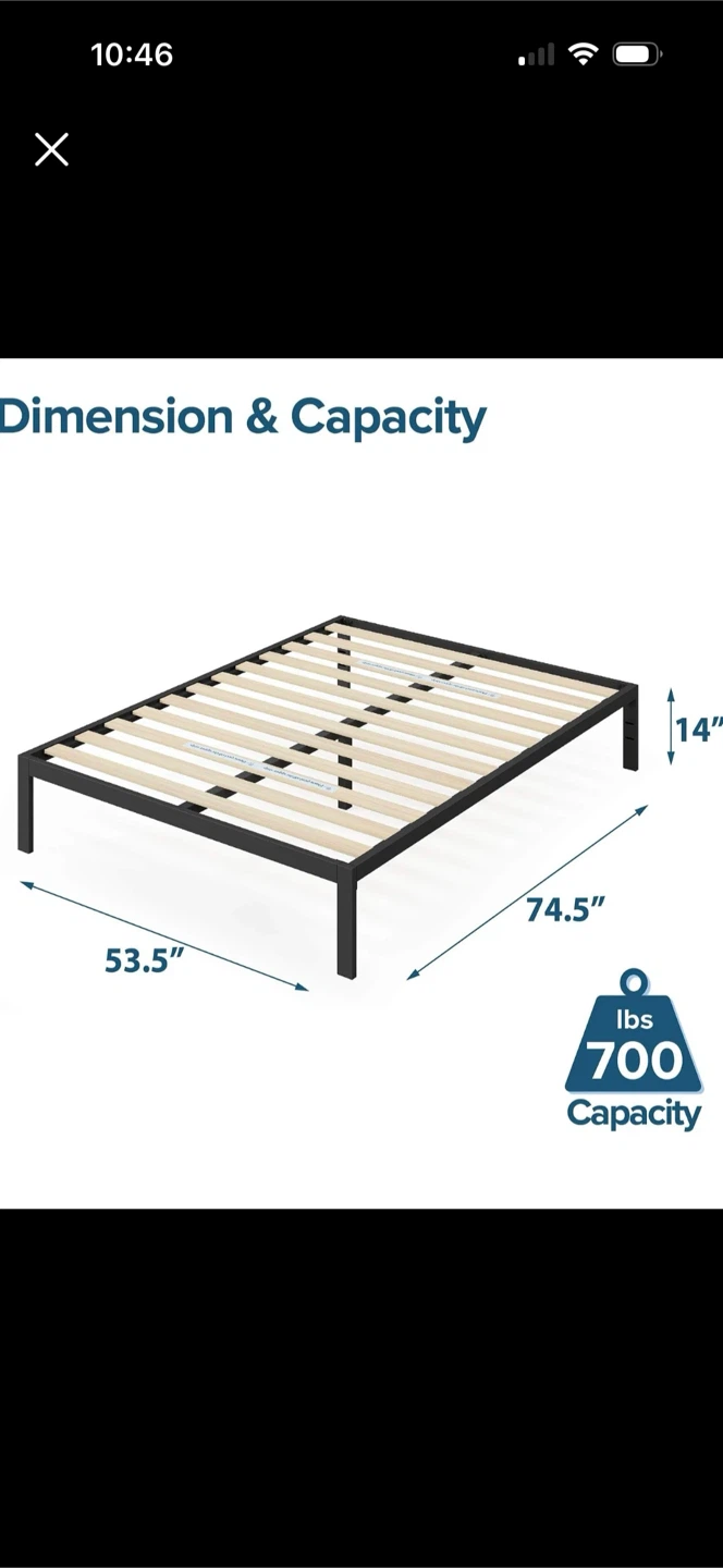 Full Size Metal Bed Frame with free coil mattress - photo 2