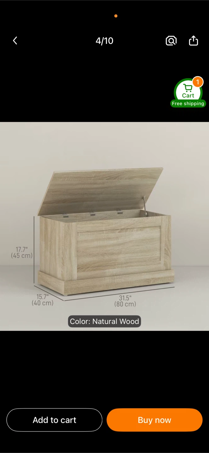 Natural Wood Storage Bench