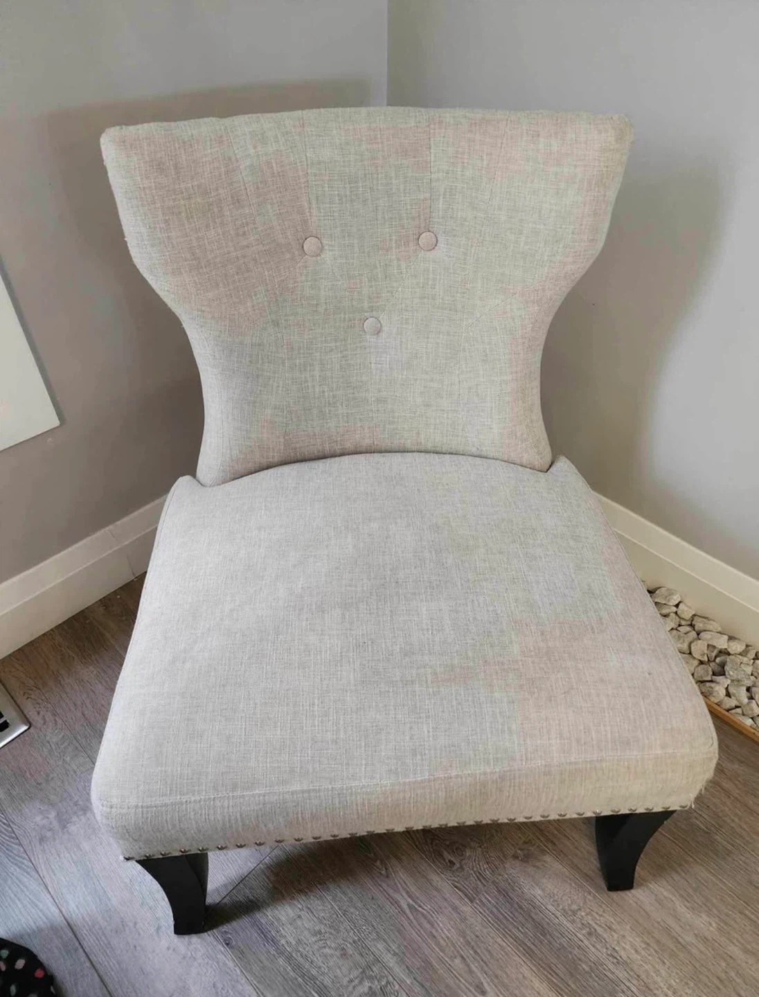 Tufted Slipper Chair with Nailhead Trim