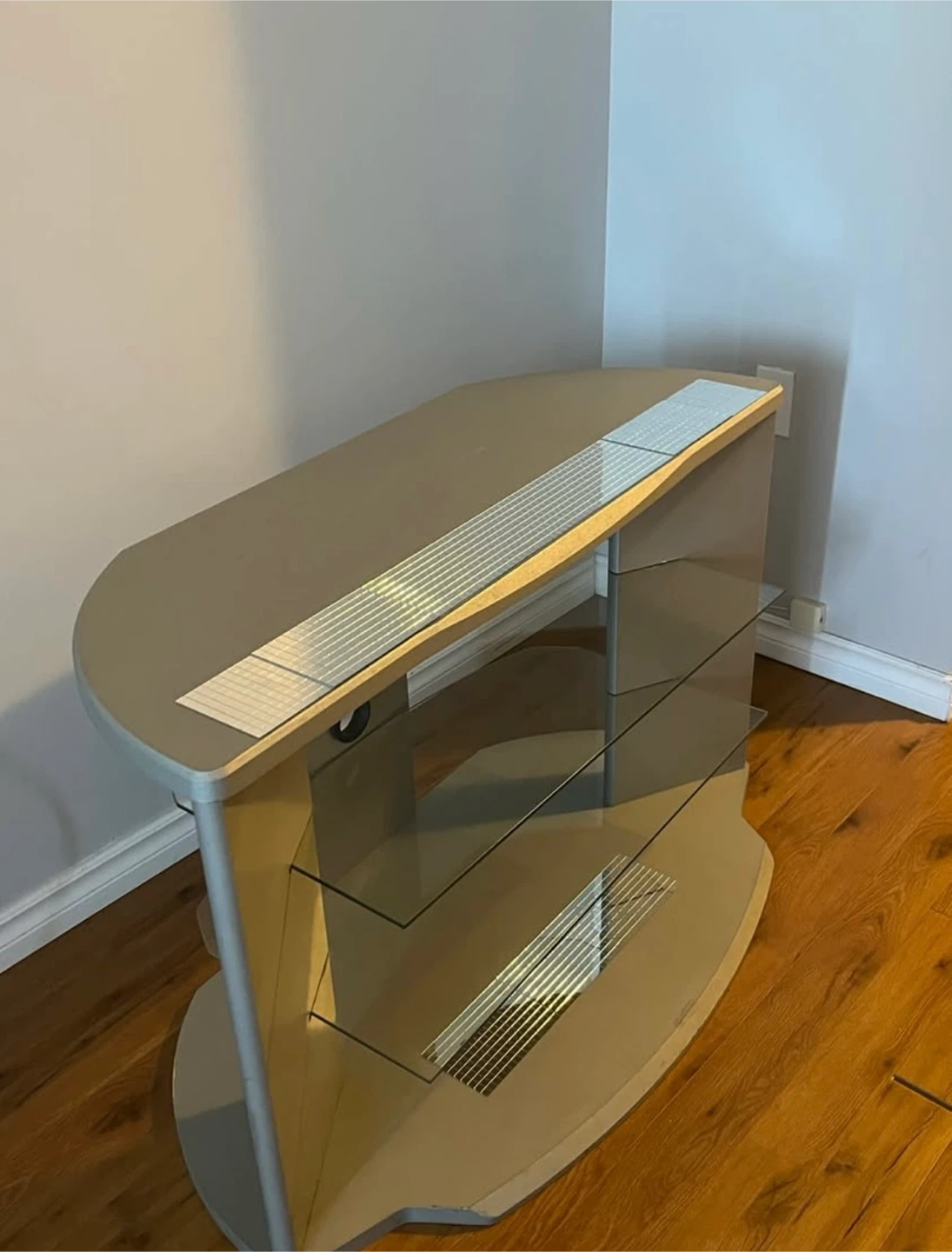Glass and Silver TV Stand