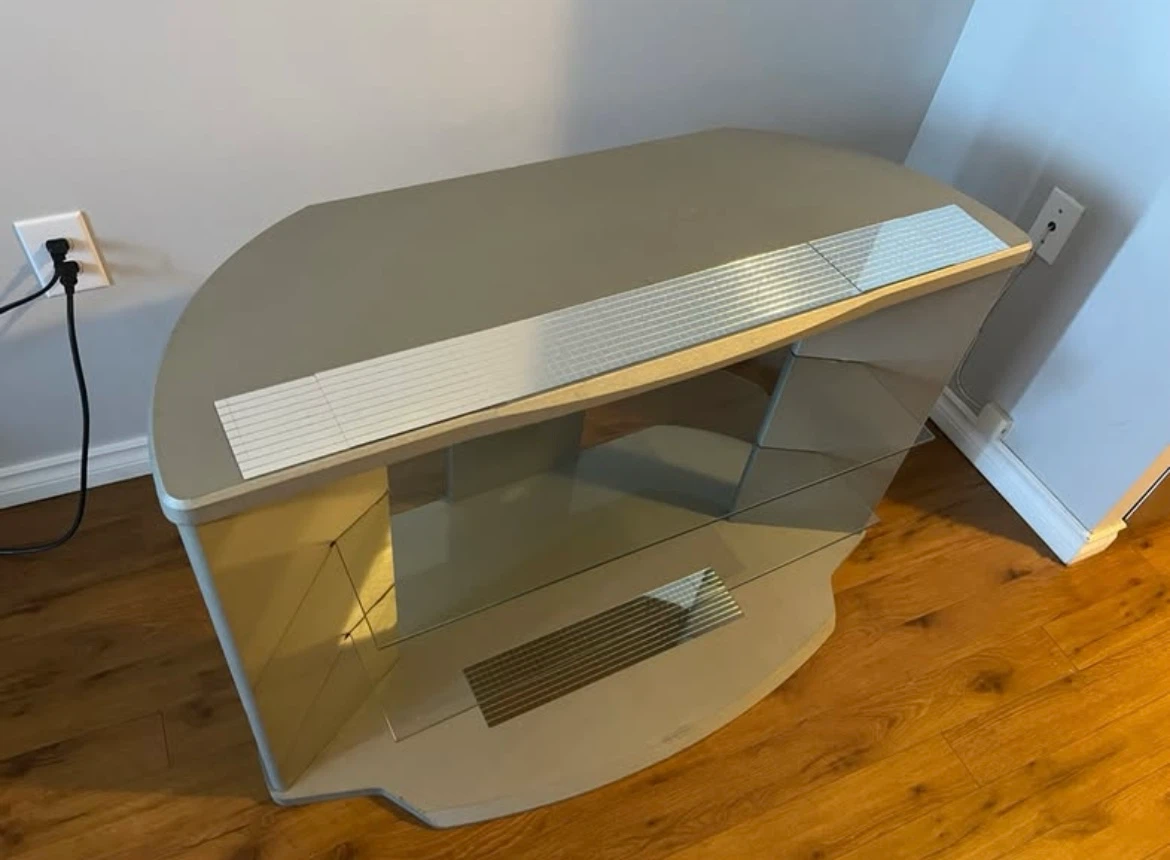 Glass and Silver TV Stand - photo 3
