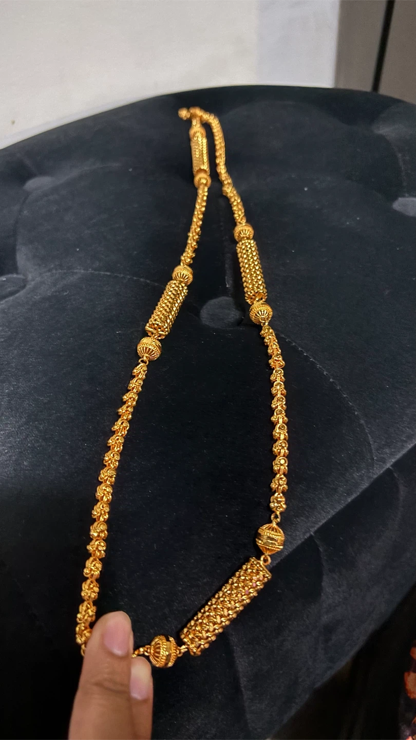 Gold Tone Textured Statement Necklace