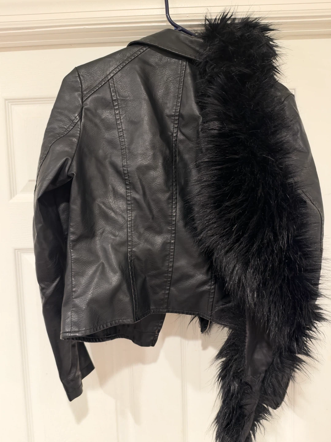 Fashion Nova Faux Leather Jacket with Fur Trim - photo 2
