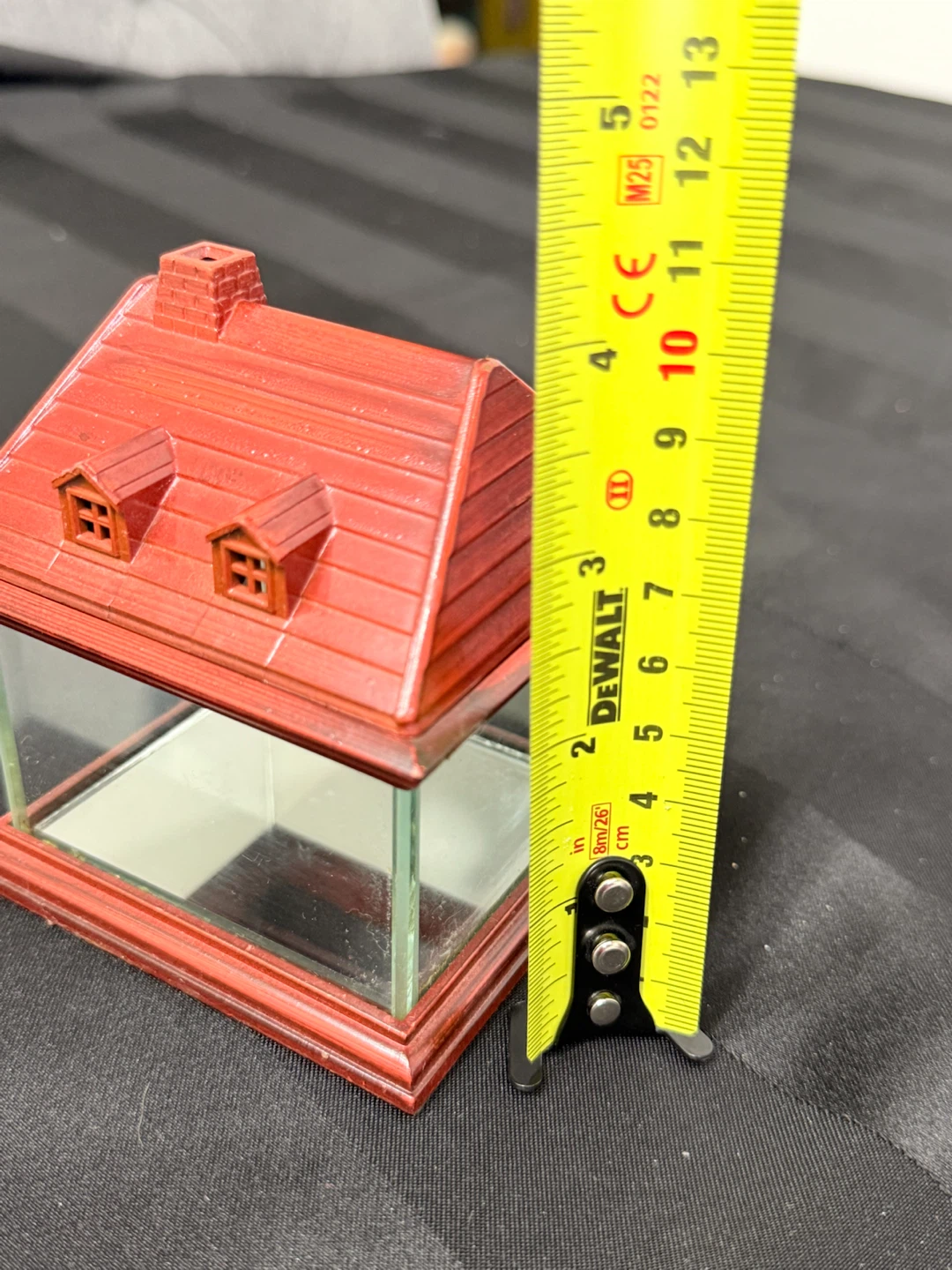 Vintage Cottage House Glass Display Case Curio Box Mirrored Base - photo 3