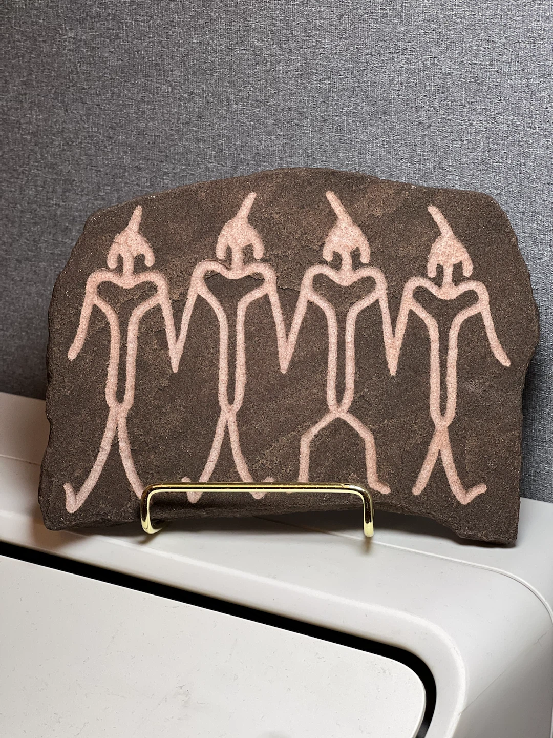 Unique Hand-Carved Stone Petroglyph "Togetherness" by Ron White