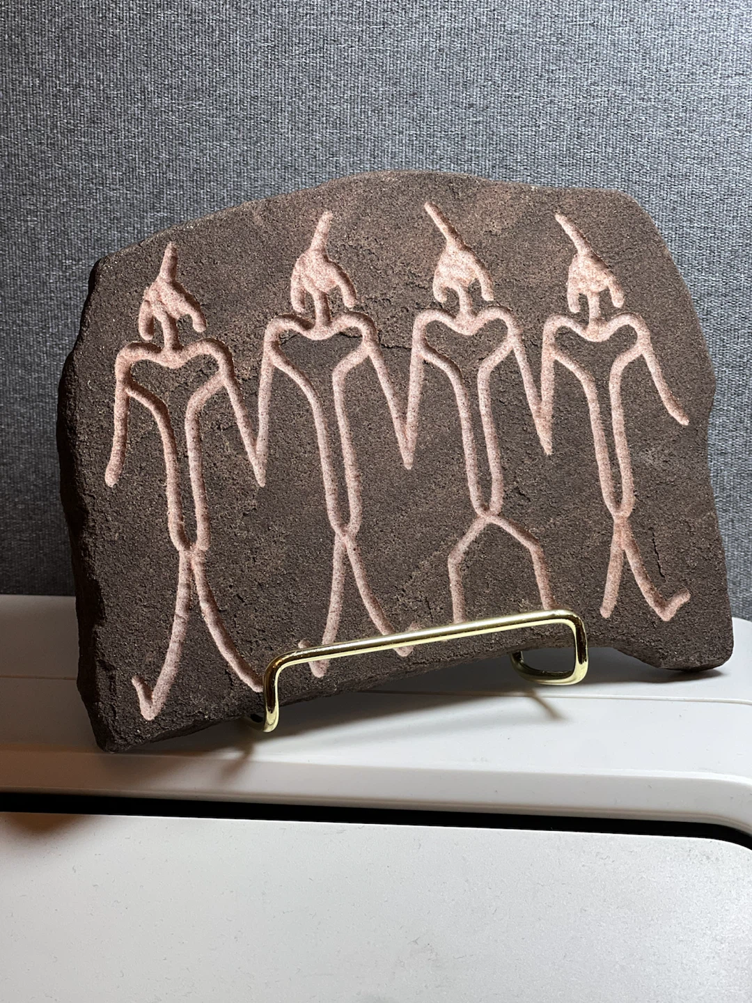 Unique Hand-Carved Stone Petroglyph "Togetherness" by Ron White - photo 2