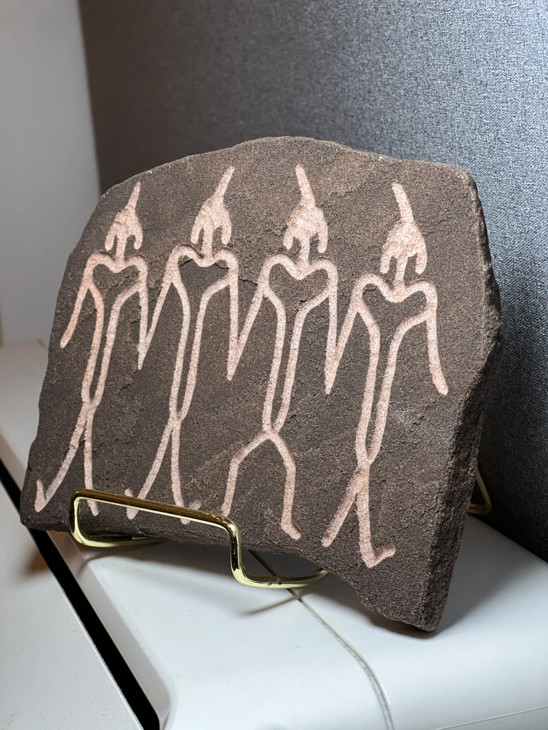 Unique Hand-Carved Stone Petroglyph "Togetherness" by Ron White - photo 3
