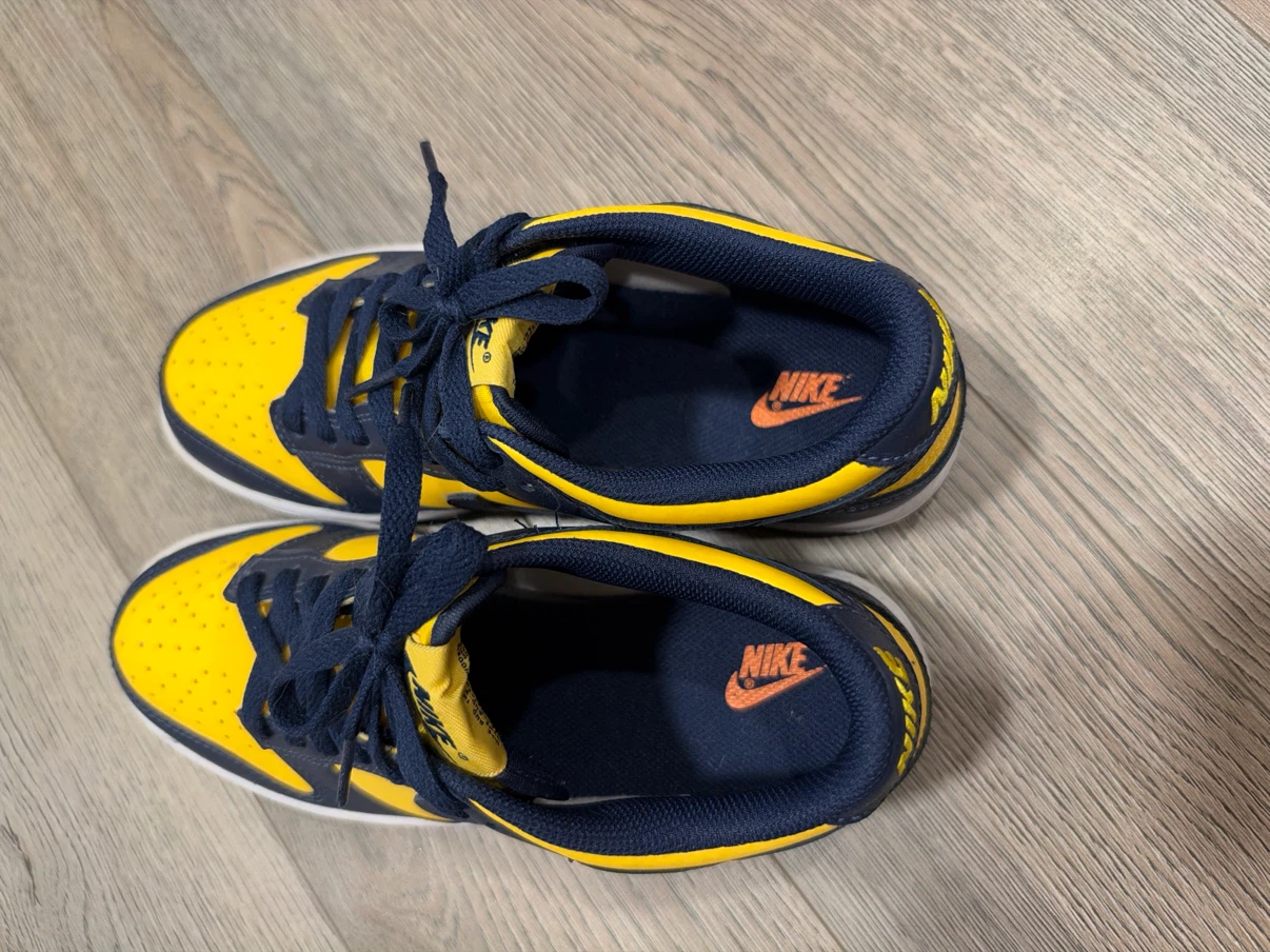Nike Dunk Low Sneakers Yellow and Navy - photo 2