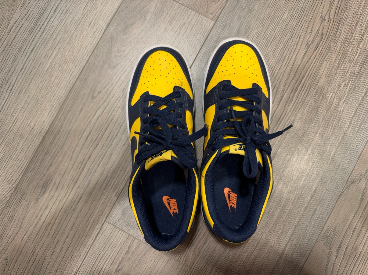 Nike Dunk Low Sneakers Yellow and Navy - photo 5