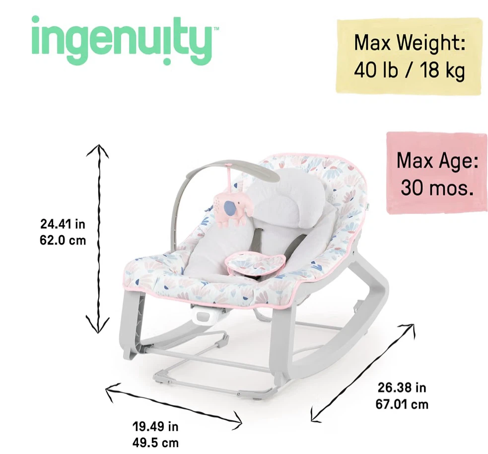 Ingenuity Keep Cozy 3-in-1 Grow With Me Baby Bouncer and Rocker - photo 2