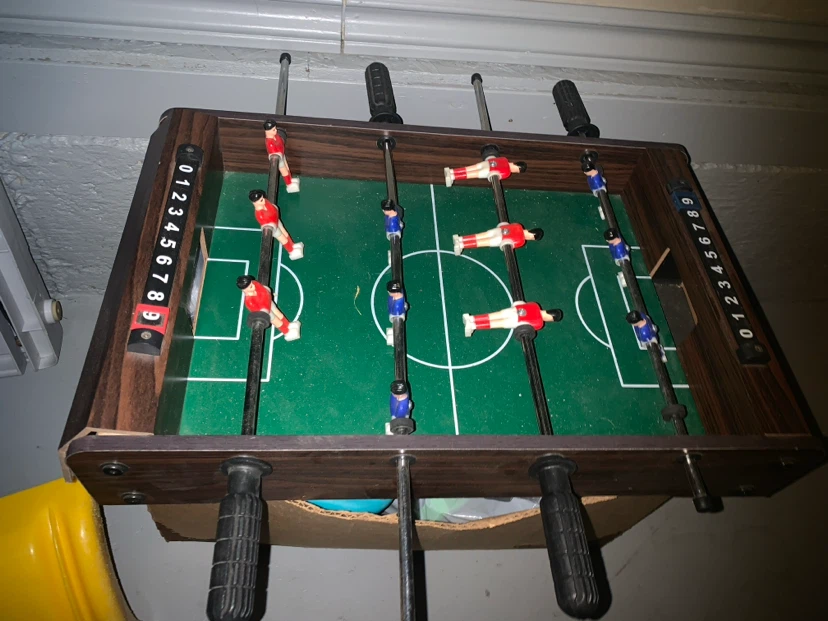Small two person foot ball table