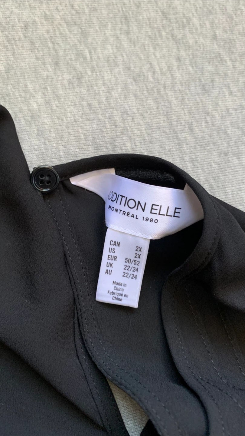 Addition Elle Black Long Sleeve Blouse - Size 2X NEEDS REPAIR - photo 3