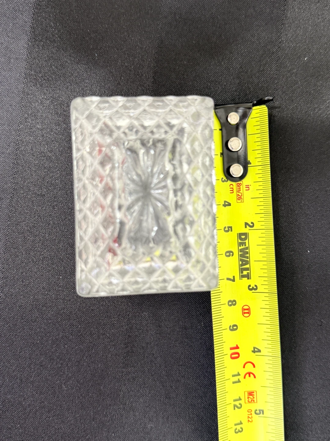 Clear Diamond Pattern Glass Trinket Box - photo 4