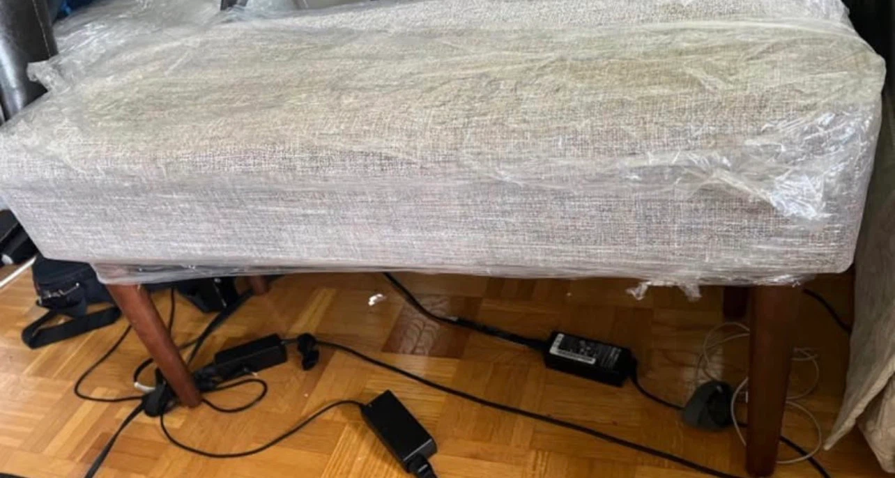 Mid-Century Modern Upholstered Bench