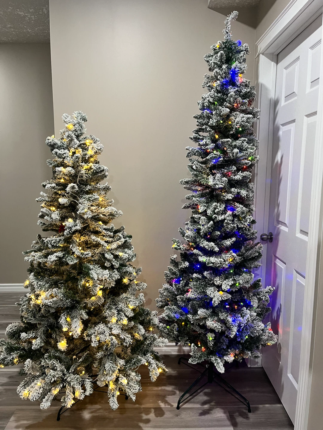 Pre-lit Flocked Christmas Trees