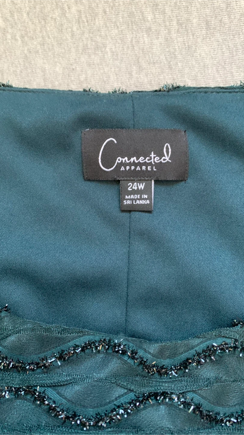Connected Apparel Dark Green Beaded Dress - Size 24W - photo 3