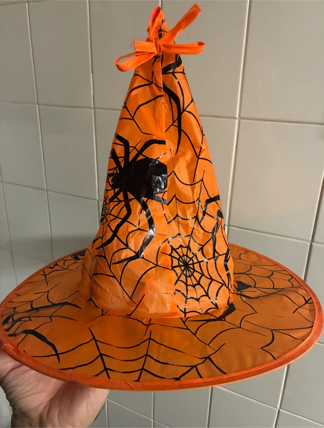 Orange Spider Web Witch Hat - photo 2
