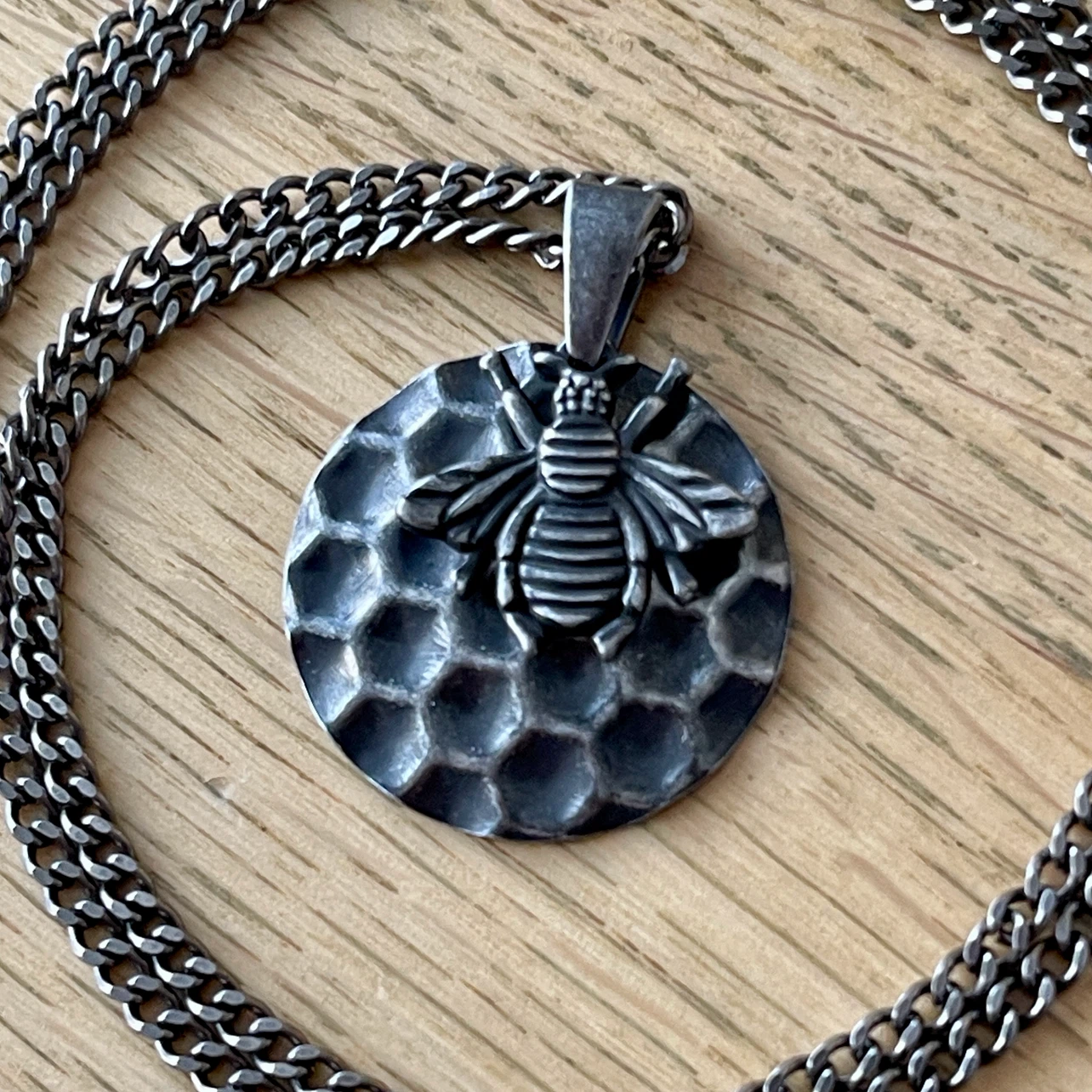 Honeycomb Bee Stainless Steel necklace