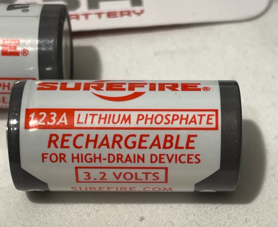 Six Surefire 123A Rechargeable Batteries and Charger - photo 2