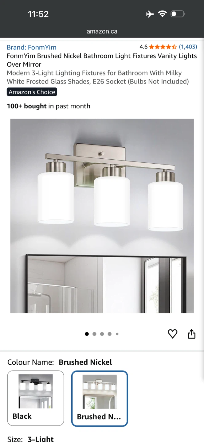Nickel Vanity lights