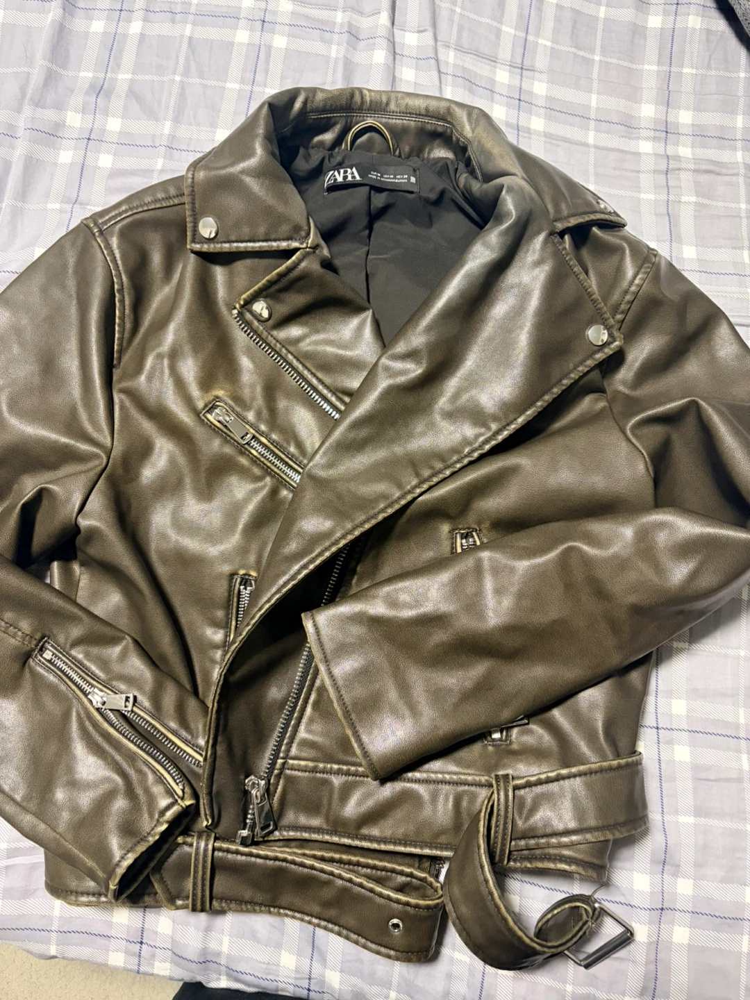 Zara Faux Leather Biker Jacket- Like new - photo 3