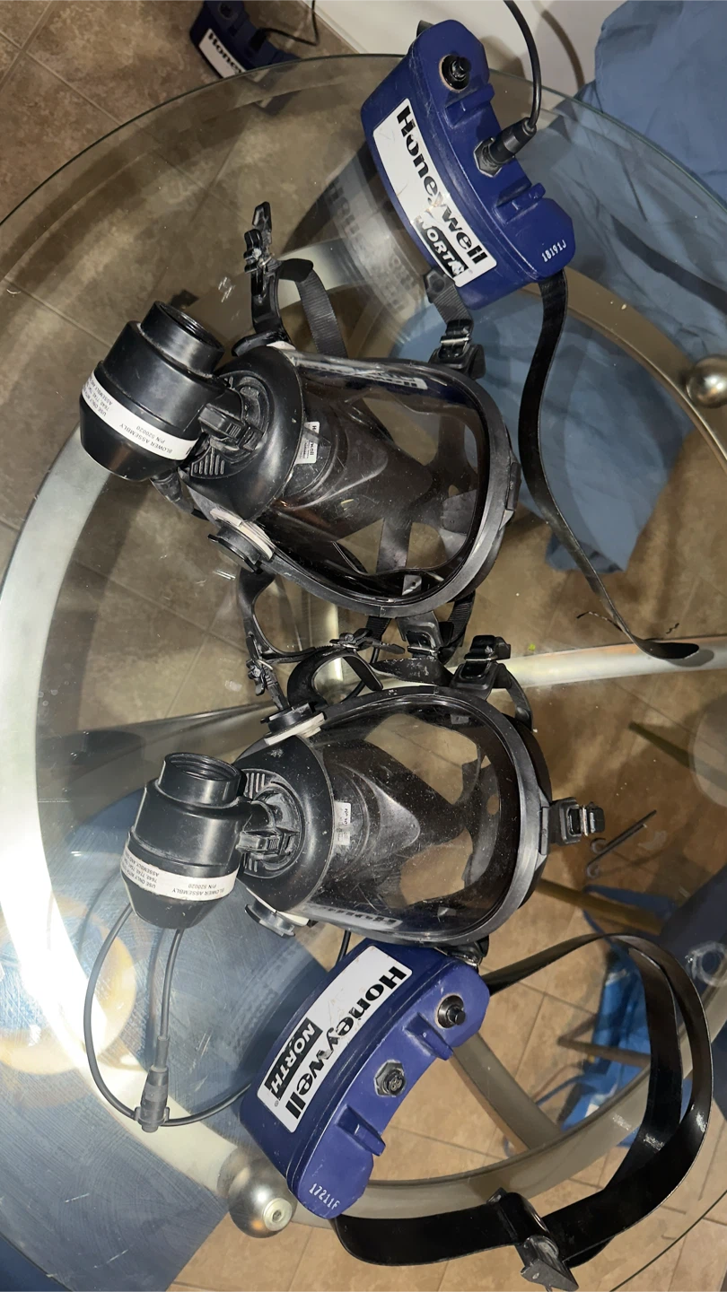Two Honeywell North PAPR Full Face Respirator Masks