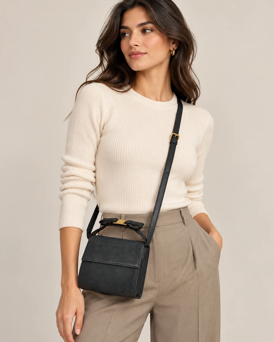 Salvatore Ferragamo Vara Bow Black Crossbody Bag