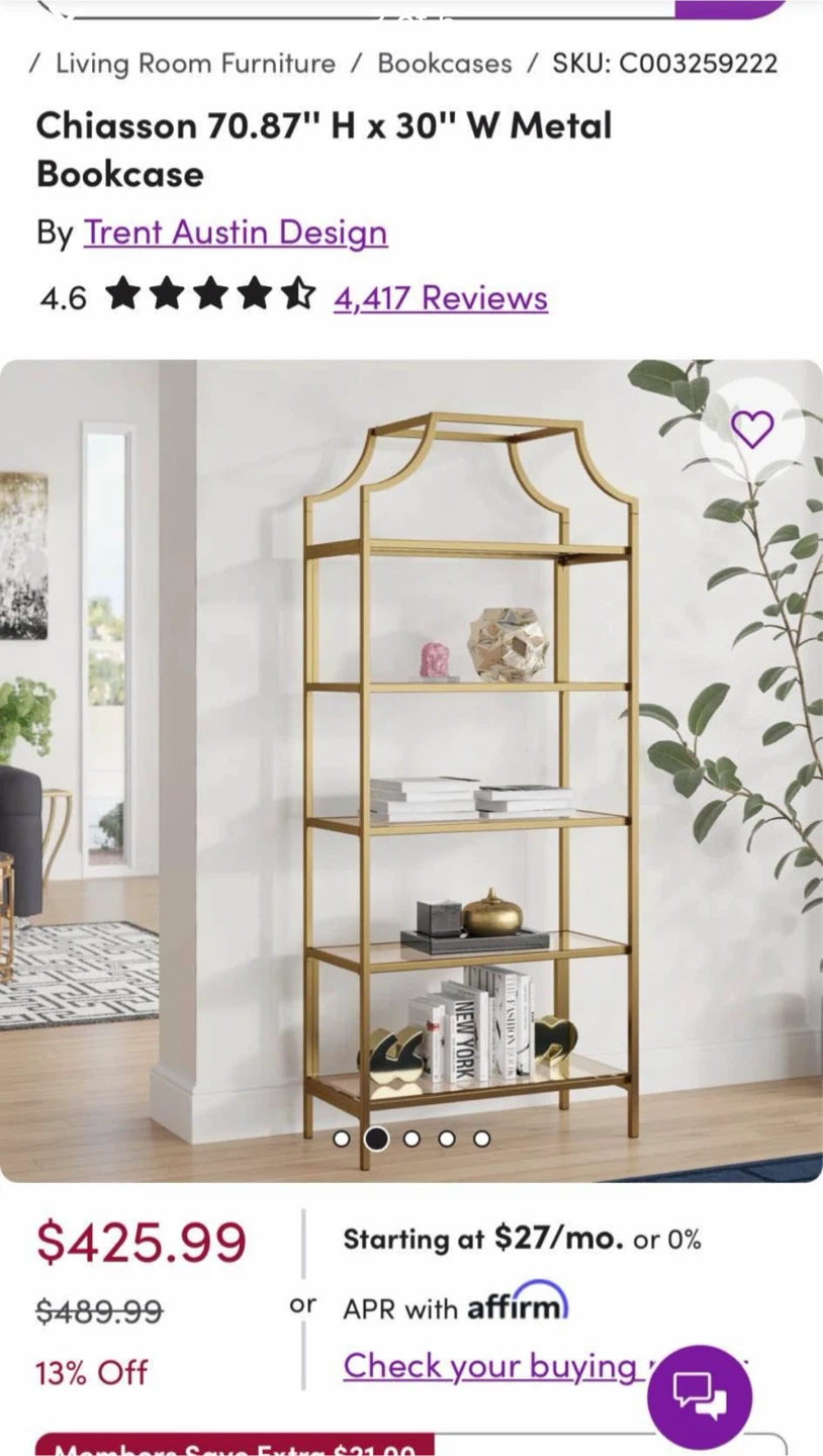 Trent Austin Design Chiasson Metal Bookcase