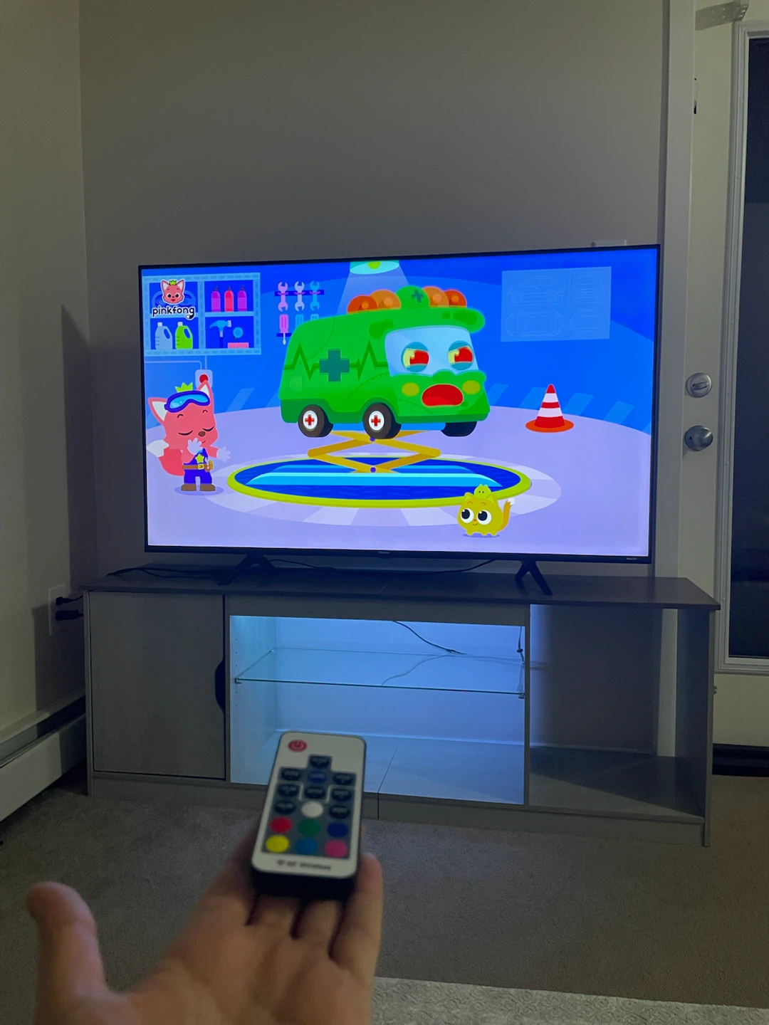 Modern LED TV Stand with Smart TV 55”