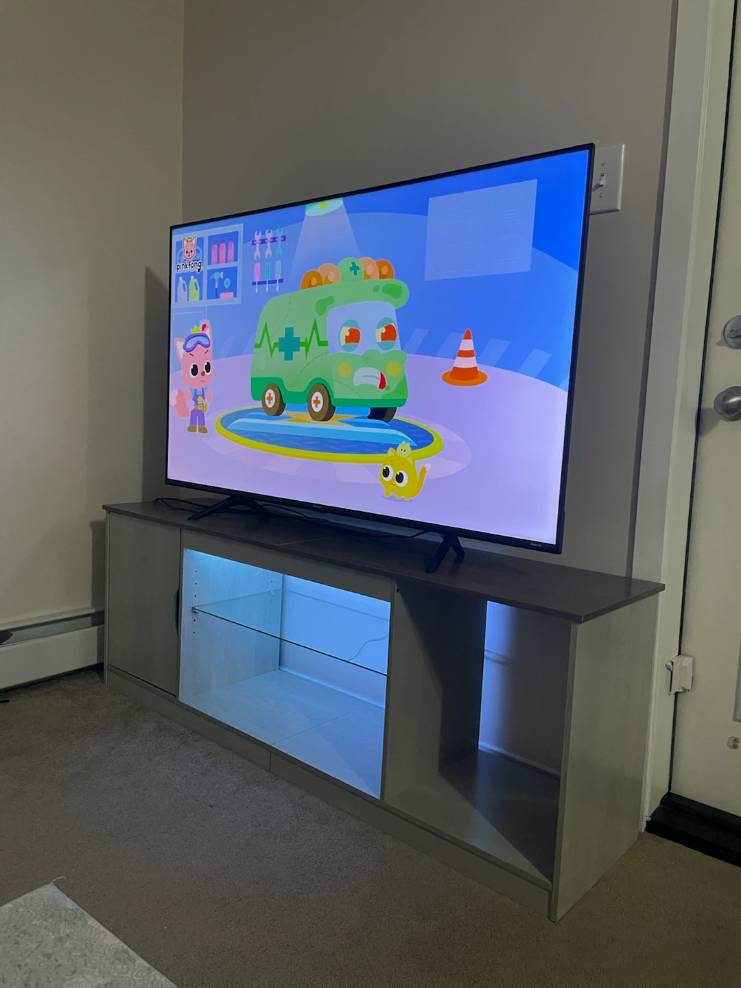 Modern LED TV Stand with Smart TV 55” - photo 2