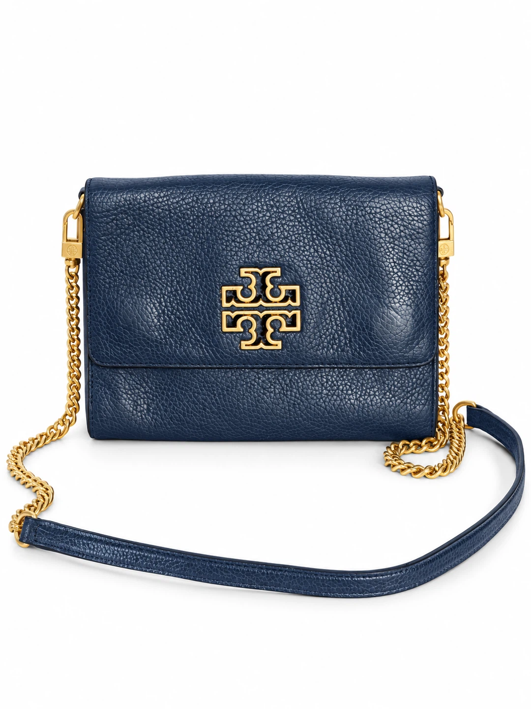 Tory Burch Blue Leather Chain Wallet