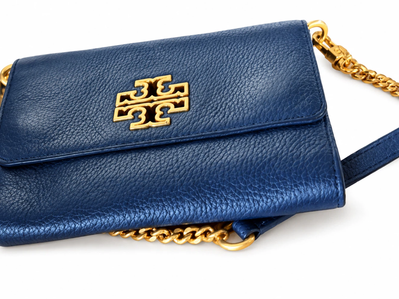 Tory Burch Blue Leather Chain Wallet - photo 4