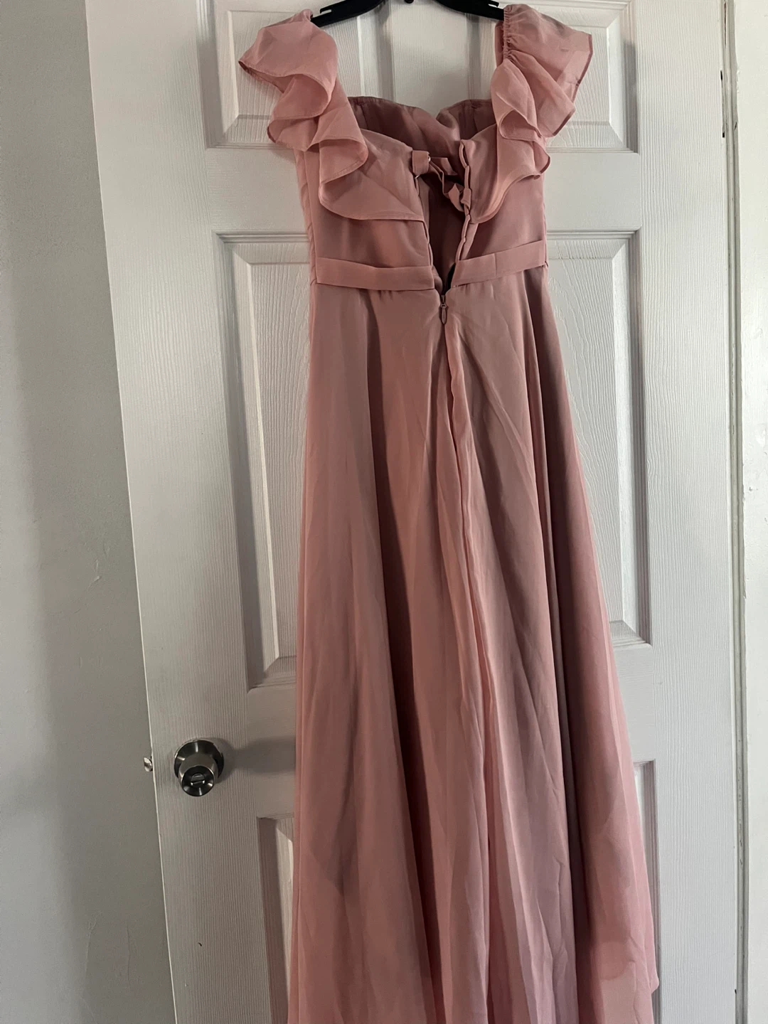 Dusty Rose Chiffon Ruffle Maxi Dress - photo 2
